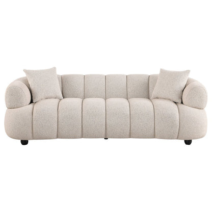 Whitney Contemporary Channel Tufted Boucle Upholstered Sofa
