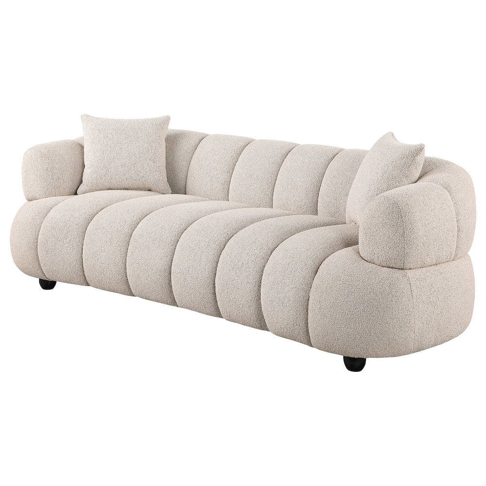 Whitney Contemporary Channel Tufted Boucle Upholstered Sofa