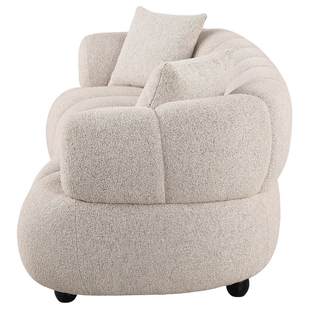 Whitney Contemporary Channel Tufted Boucle Upholstered Sofa