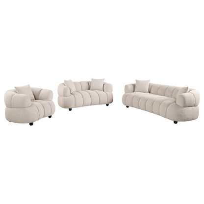 Whitney Contemporary Channel Tufted Boucle Upholstered Sofa Set