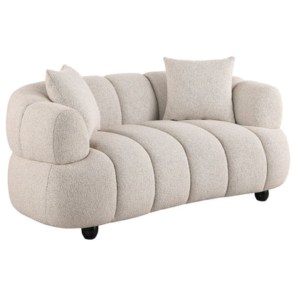 Whitney Contemporary Channel Tufted Boucle Upholstered Loveseat