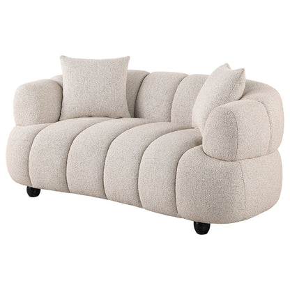 Whitney Contemporary Channel Tufted Boucle Upholstered Loveseat