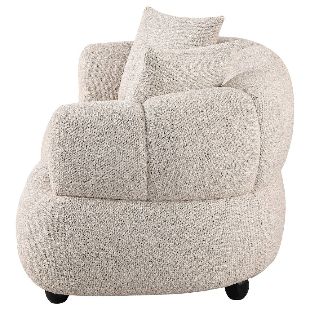 Whitney Contemporary Channel Tufted Boucle Upholstered Loveseat