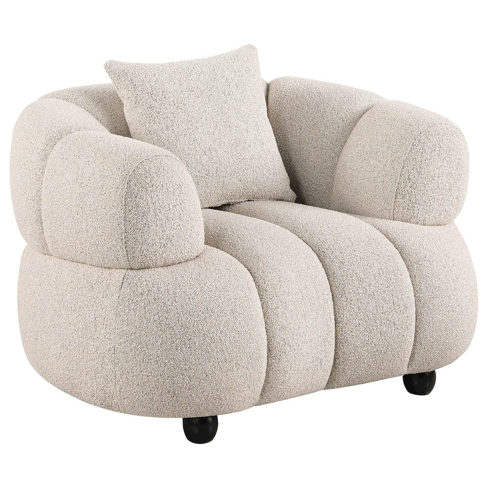 Whitney Contemporary Channel Tufted Boucle Upholstered Accent Chair