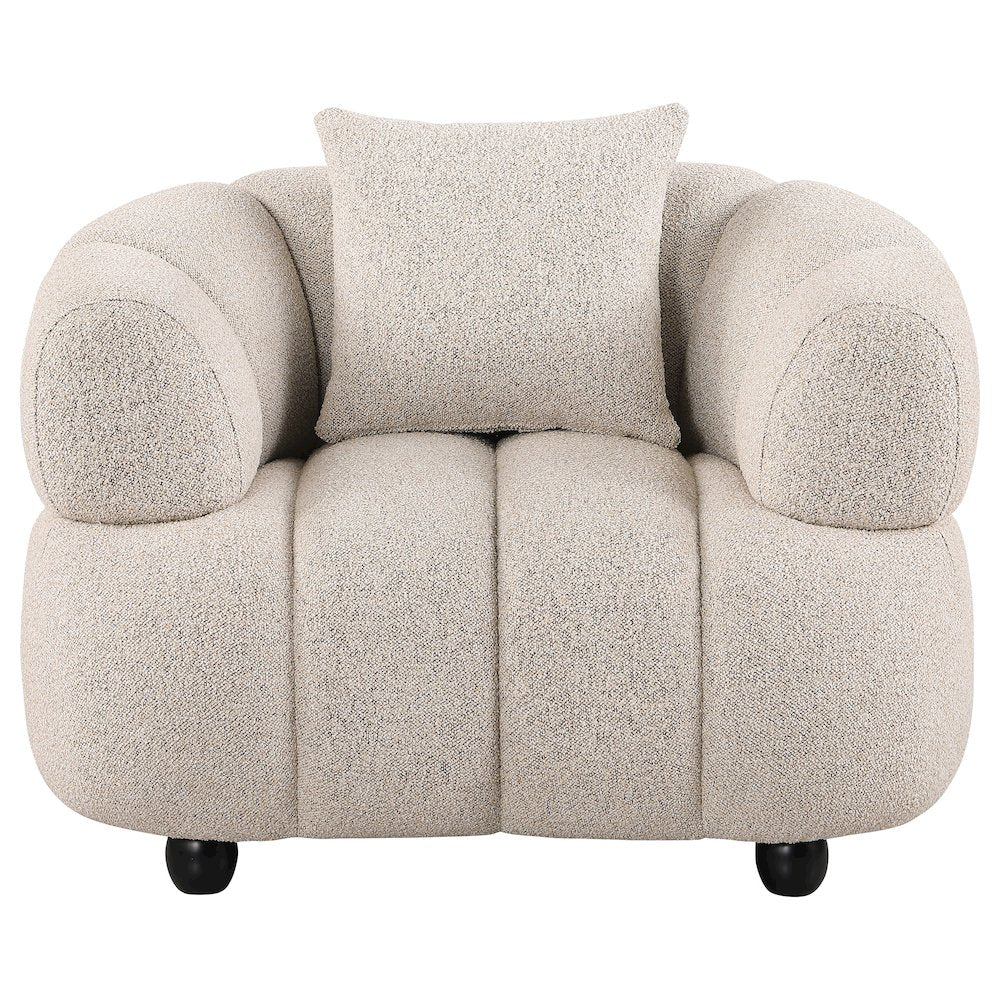 Whitney Contemporary Channel Tufted Boucle Upholstered Accent Chair