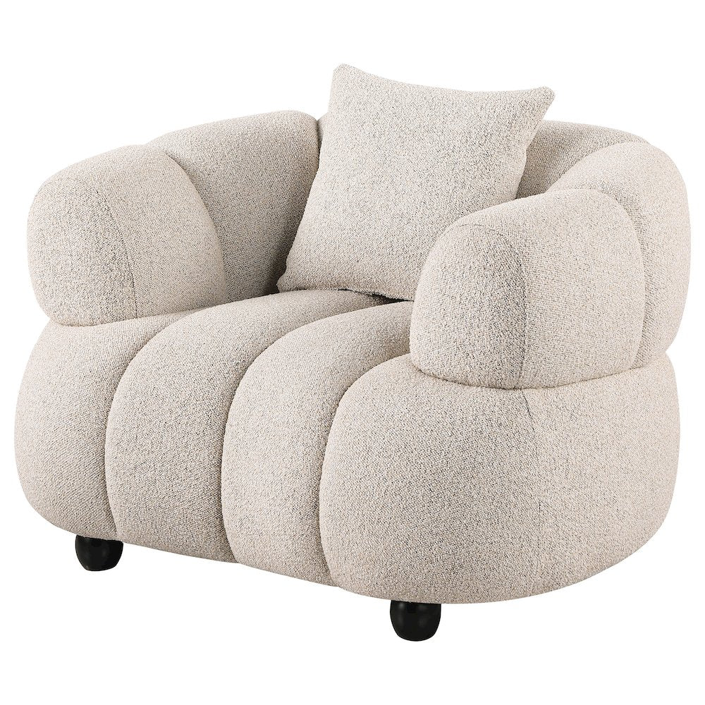 Whitney Contemporary Channel Tufted Boucle Upholstered Accent Chair