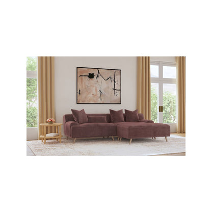 Elizabeth Corduroy Upholstered Extra Long Sofa Wine Red