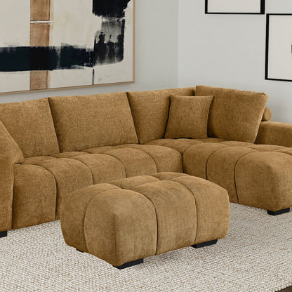 Camacho Rectangular Upholstered Tufted Ottoman Amber