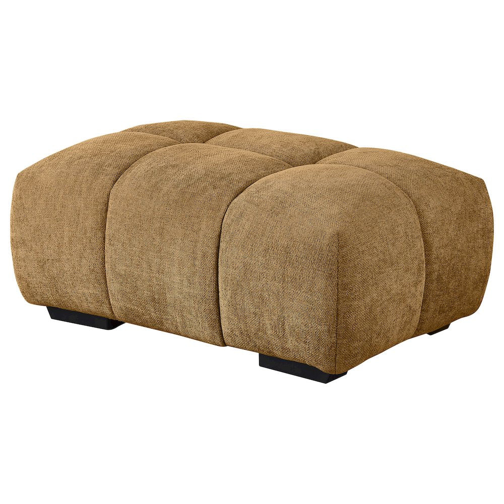 Camacho Rectangular Upholstered Tufted Ottoman Amber