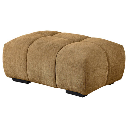 Camacho Rectangular Upholstered Tufted Ottoman Amber