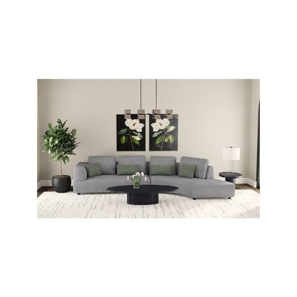 Toscano 134-inch Upholstered Sectional Sofa Grey