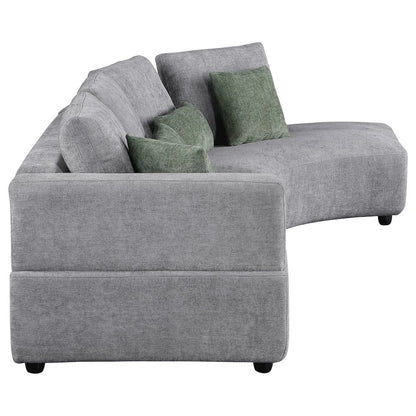 Toscano 134-inch Upholstered Sectional Sofa Grey
