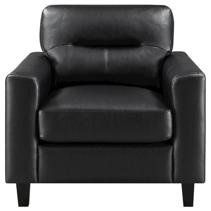 Scotland Faux Leather Upholstered Track Arm Chair Black
