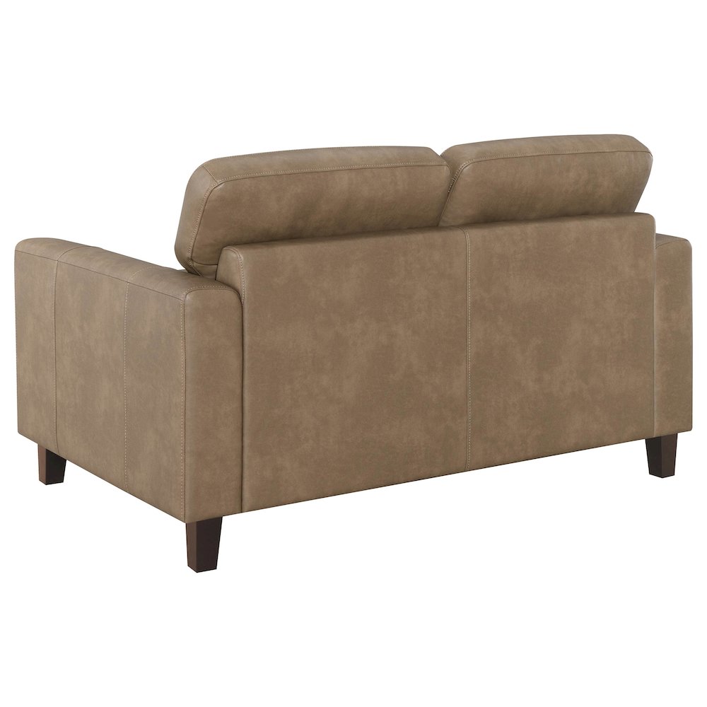Scotland Faux Leather Upholstered Track Arm Chair Brown