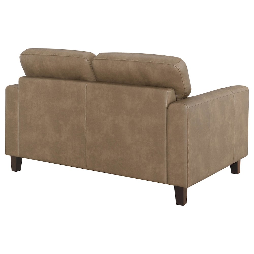 Scotland Faux Leather Upholstered Track Arm Chair Brown