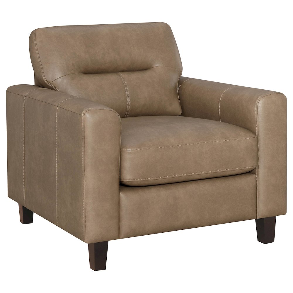 Scotland 2-piece Faux Leather Upholstered Sofa Set Brown