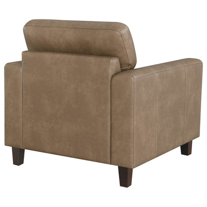 Scotland 2-piece Faux Leather Upholstered Sofa Set Brown