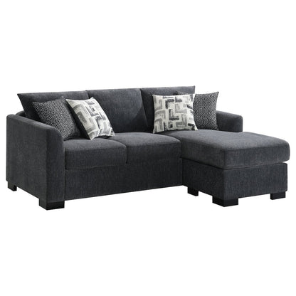 Storey Upholstered Sleeper Sectional Chaise Sofa Dark Grey