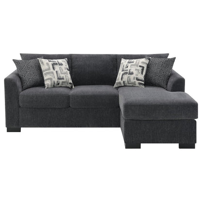 Storey Upholstered Sleeper Sectional Chaise Sofa Dark Grey