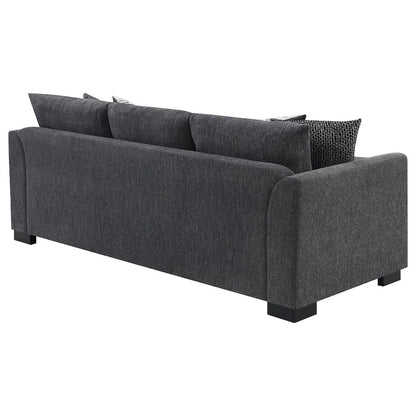 Storey Upholstered Sleeper Sectional Chaise Sofa Dark Grey