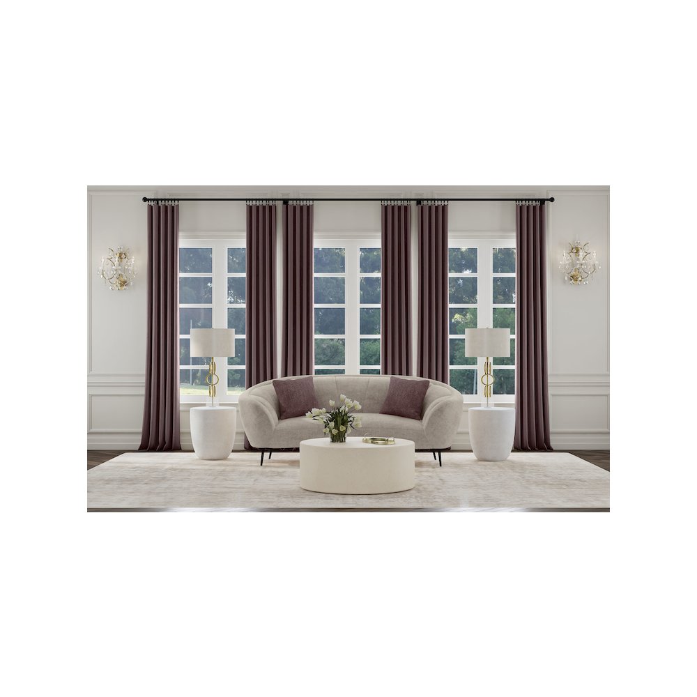 Ellorie Upholstered Channel Back Curved Loveseat Beige