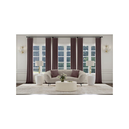 Ellorie Upholstered Channel Back Curved Loveseat Beige