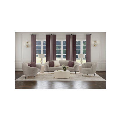 Ellorie Upholstered Channel Back Curved Loveseat Beige