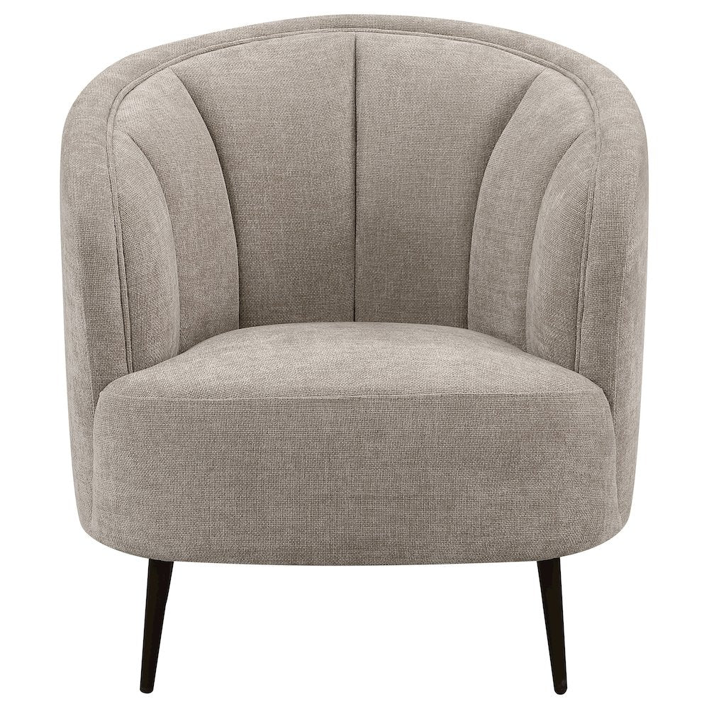 Ellorie Upholstered Channel Back Curved Chair Beige