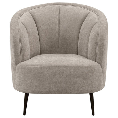 Ellorie Upholstered Channel Back Curved Chair Beige