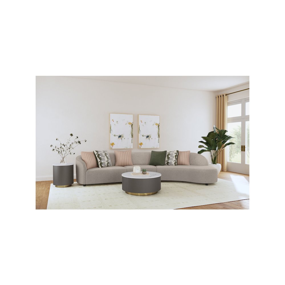 Fayette Upholstered Armless Chair Greige