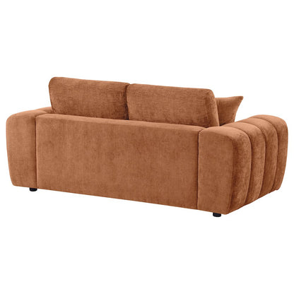 Burnett Chenille Upholstered Wide Arm Loveseat Burnt Orange