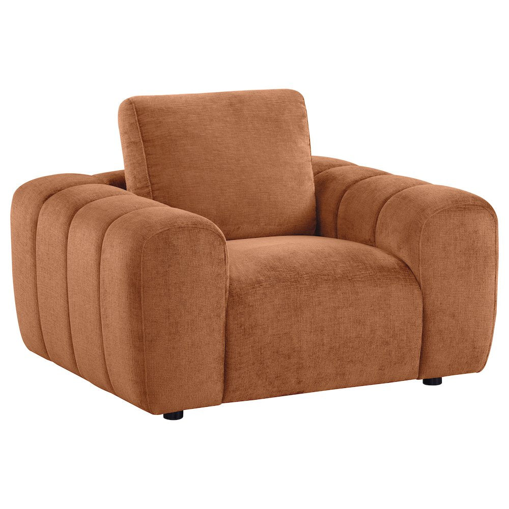 Burnett Chenille Upholstered Accent Chair Burnt Orange