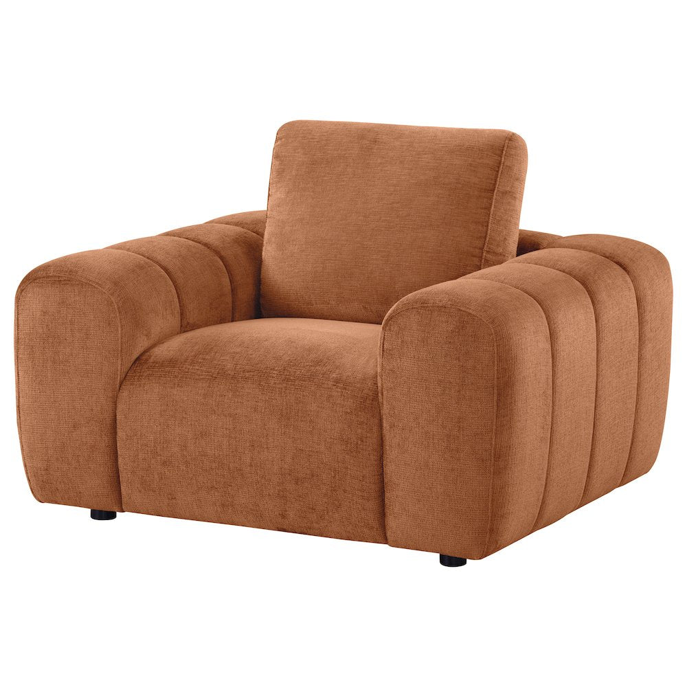 Burnett Chenille Upholstered Accent Chair Burnt Orange