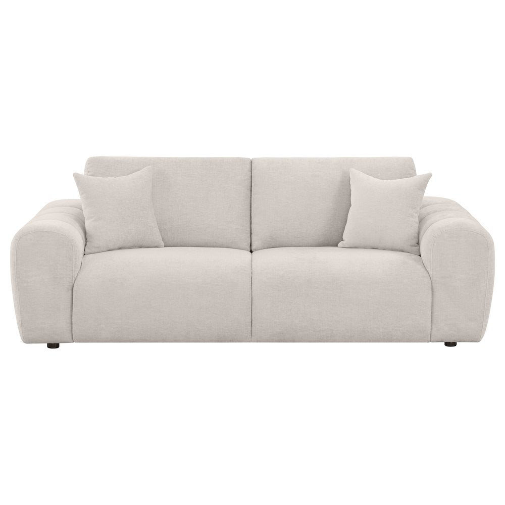 Burnett Chenille Upholstered Wide Arm Sofa Ivory