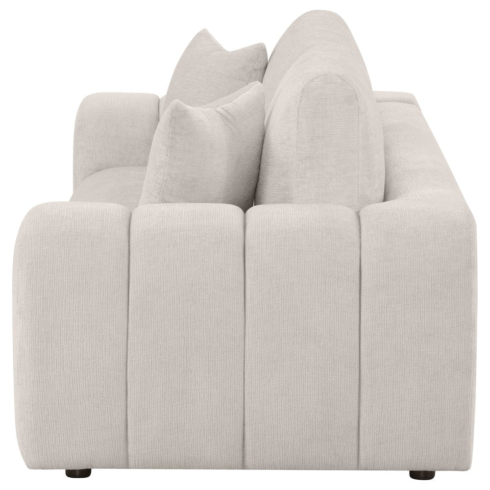 Burnett Chenille Upholstered Wide Arm Sofa Ivory