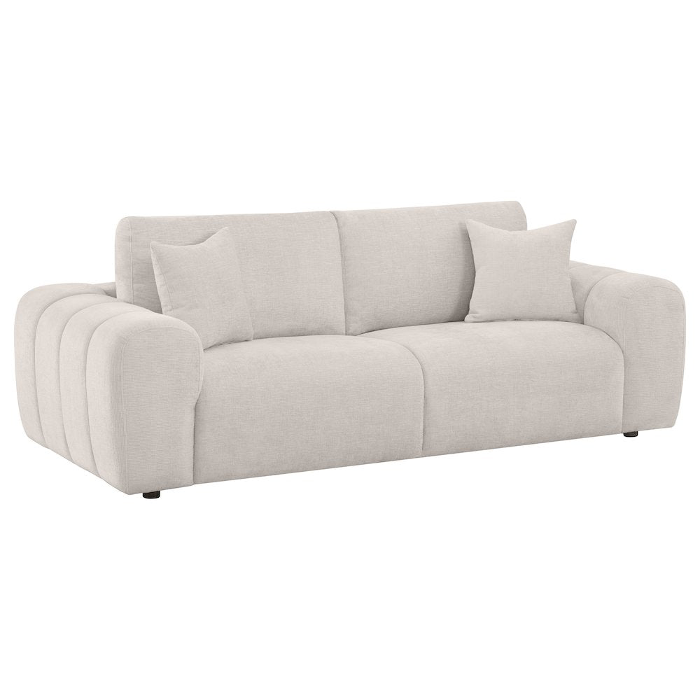 Burnett 2-piece Chenille Upholstered Sofa Set Ivory