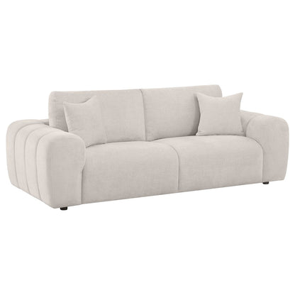 Burnett 2-piece Chenille Upholstered Sofa Set Ivory