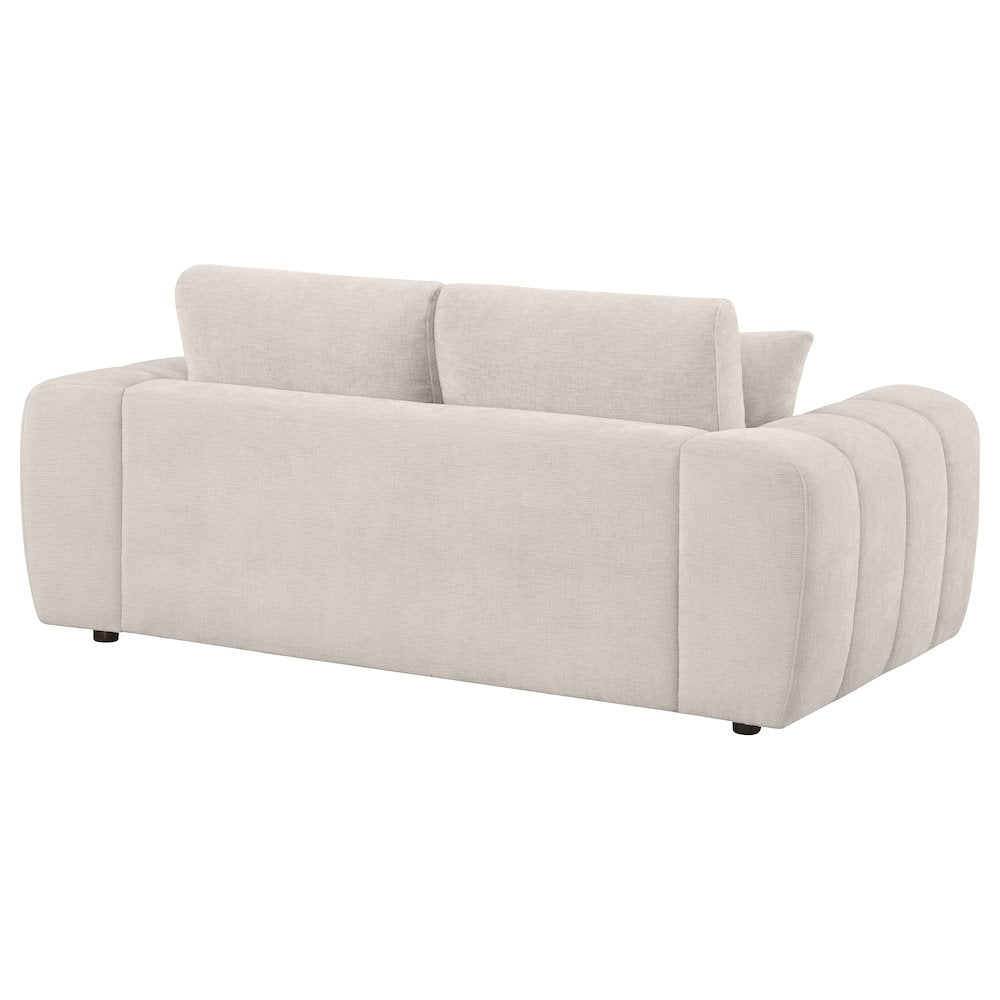 Burnett Chenille Upholstered Wide Arm Loveseat Ivory
