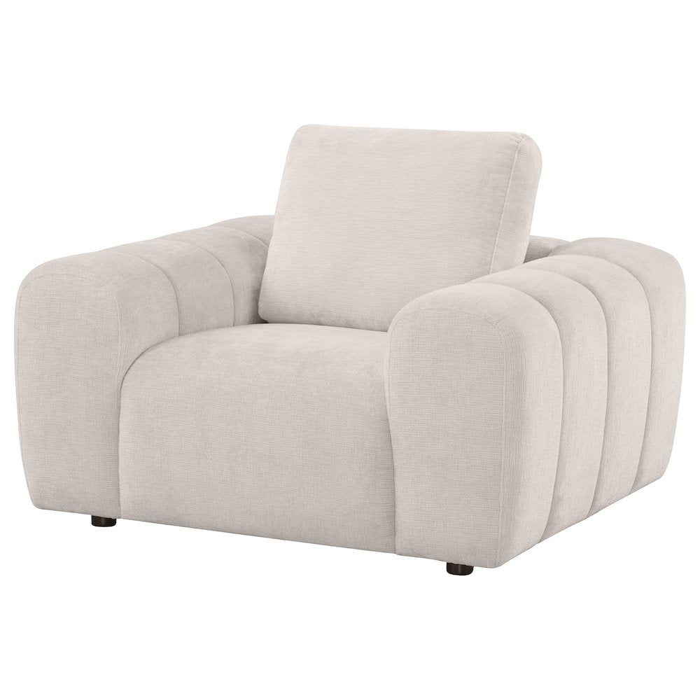 Burnett Chenille Upholstered Accent Chair Ivory