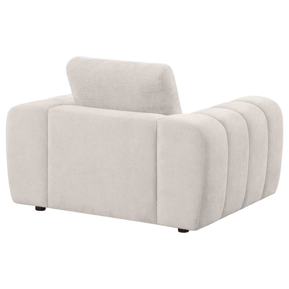 Burnett Chenille Upholstered Accent Chair Ivory