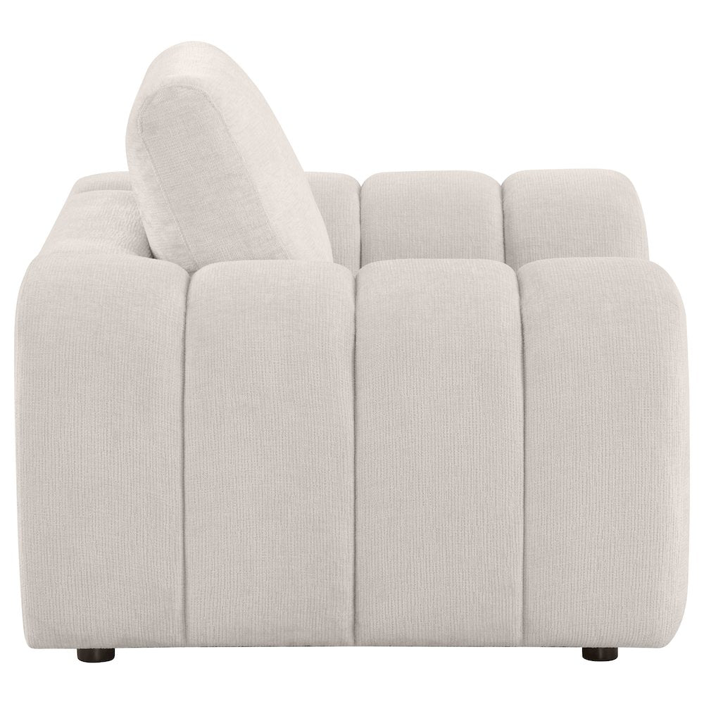Burnett Chenille Upholstered Accent Chair Ivory