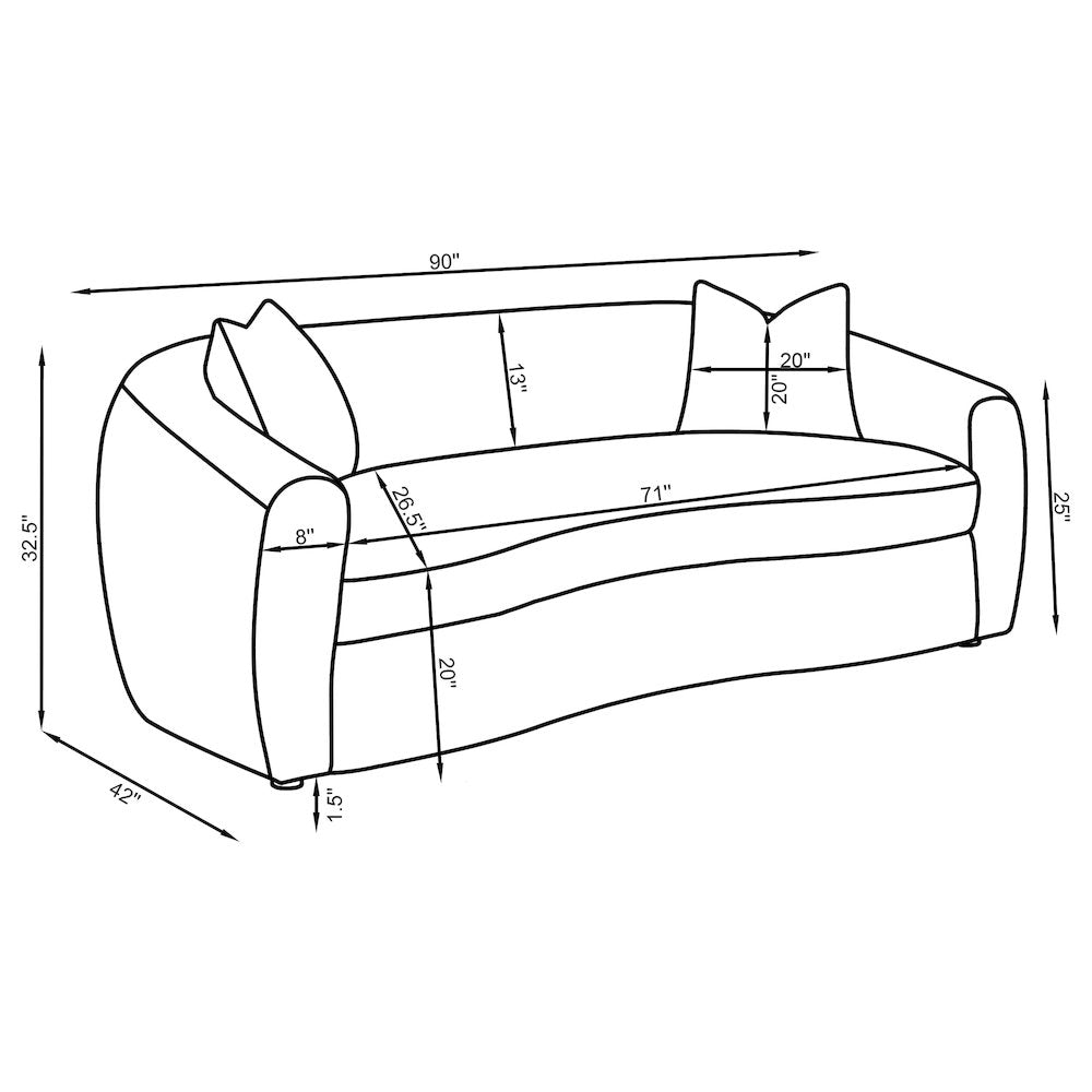 Isabella Fabric Upholstered Sofa Sand