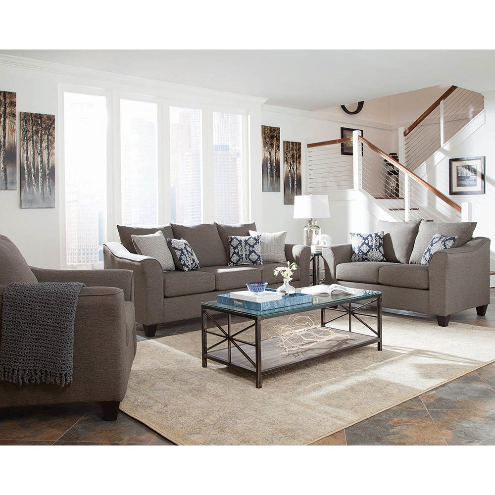 Salizar Upholstered Flared Arm Accent Chair Charcoal Grey