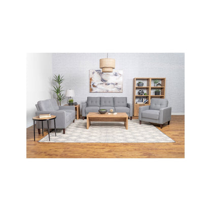 Bowen 3-piece Upholstered Track Arm Tufted Sofa Set Grey