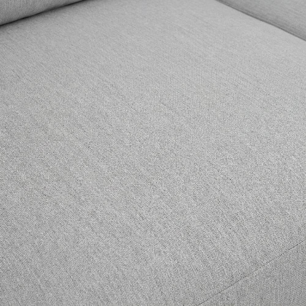 Polyester-Upholstered Track Arm Sofa with Metal Legs for Living Room, Light Grey