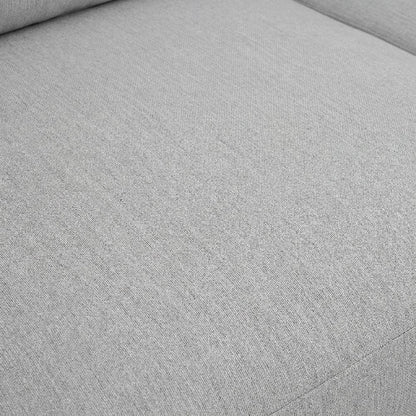 Polyester-Upholstered Track Arm Sofa with Metal Legs for Living Room, Light Grey