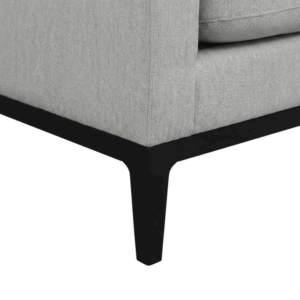 Polyester-Upholstered Track Arm Sofa with Metal Legs for Living Room, Light Grey