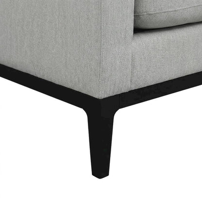 Polyester-Upholstered Track Arm Sofa with Metal Legs for Living Room, Light Grey