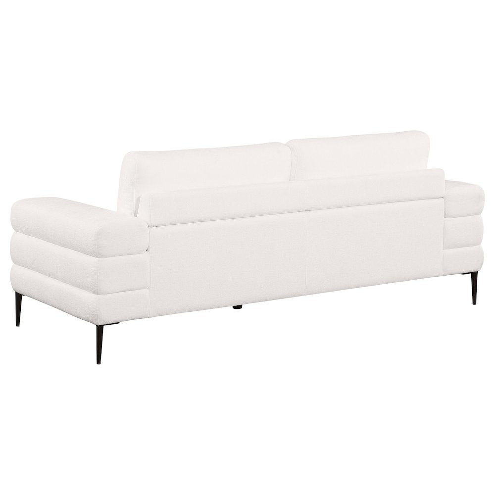 Jessel Chenille Upholstered Track Arm Sofa Ivory