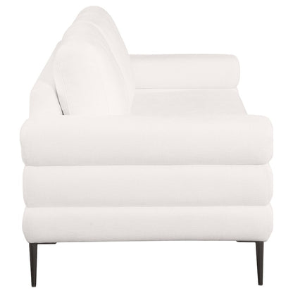 Jessel Chenille Upholstered Track Arm Sofa Ivory
